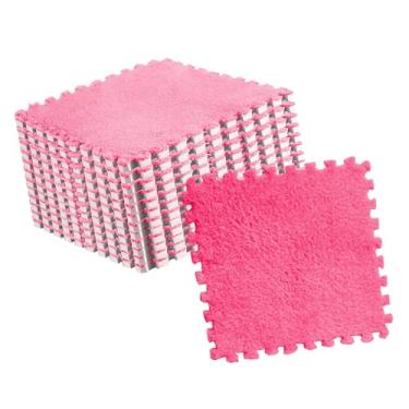 Imagem de Generic Telhas de Tapetes Interligadas, Telhas de Chão Macias de 10pcs Resistentes à área de Escalada (Rose Red)