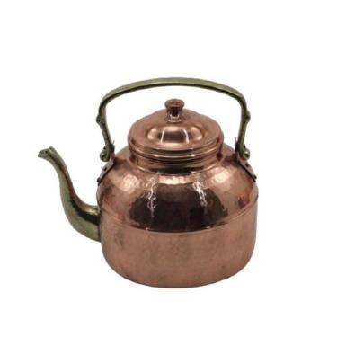 Imagem de Chaleira em Cobre Bico Bronze Bule Café e Chá Jarra Tampa G - Metal Ar