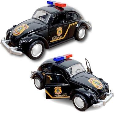 Imagem de Fusca Policial Federal com Pneus de Borracha Abre Portas 12cm Escala 1