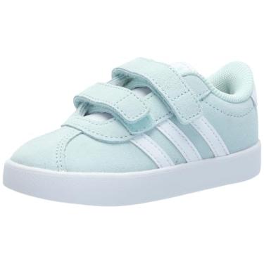 Imagem de adidas Tênis para bebês meninos VL Court 3.0, Halo Mint/Branco/Preto, 6 Toddler