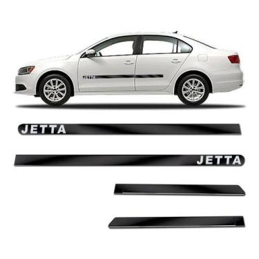Imagem de Kit Friso Lateral Personalizado  Largo Preto Jetta 2011 a 2023 Adesivo