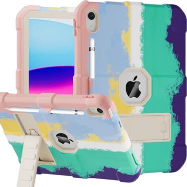Imagem de Stweap Capa para iPad (A16) 11ª geração 11 polegadas 2025/iPad 10ª geração 10,9 polegadas 2022, capa protetora resistente [suporte de lápis embutido] para iPad 11/10 geração (multicolorida)