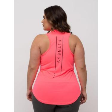 Imagem de Regata Feminina Estampada Plus Size Dry Fit - Fix, Rosa, G3
