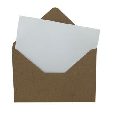 Imagem de Envelope Kraft Pardo 10,5x15,5 Cm + Cartão Branco 50 Un - Arwetech