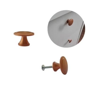 Imagem de 2 Puxador de Gaveta, Armário, Móveis Redondo Rose Fosco 30mm - Compras