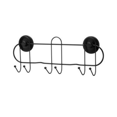 Imagem de Porta Vassouras em Aço com Acabamento em Poliéster Preto e Fita Colant