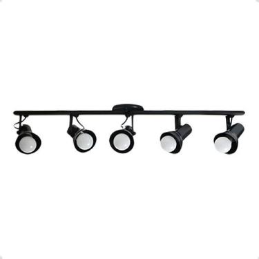 Imagem de Spot Trilho 5 Sobrepor Direcionável E-27 Preto - Set Iluminação