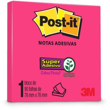 Imagem de Bloco adesivo 3M post-it 76X76mm pink 90 folhas