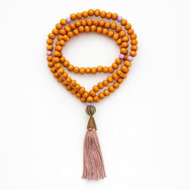 Imagem de Colar Japamala Lilás 108 Madeira Contas 8Mm - Bialluz