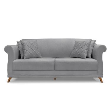 Imagem de Sofá 2 Lugares 1,80m Pés de Madeira em Linho - Amsterdam Lucadi Home, 