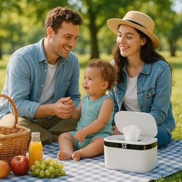 Imagem de Weegeeks Aquecedor portátil de lenços umedecidos – alimentado por USB, (40°C/40.0 °C a 60°C/60.0 °C), aquecimento ajustável, ultra-silencioso e leve de 0,4 kg para viagens