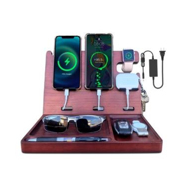 Imagem de Estação de carregamento Xunhomon Wood Phone Docking com carregador