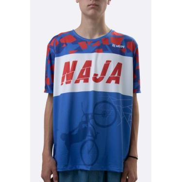 Imagem de Camiseta Masculina HUPI Bike Naja Azul/Vermelho, Azul, Vermelho, M