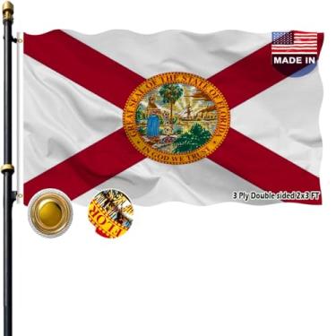 Imagem de VOLTA Bandeira da Flórida de dupla face, 6 x 7 metros, resistente ao ar livre, 3 camadas, durável, nylon, bandeira da Flórida com cabeçalho de lona/ilhós de latão para decoração interna e externa