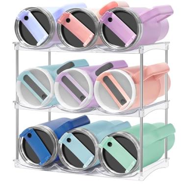 Imagem de Organizador de garrafa de água para copo Stanley de 1,134 g – Suporte empilhável de garrafa de água para armário, despensa, organizadores de cozinha e armazenamento para acessórios de copos Stanley