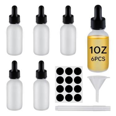 Imagem de REUJIHXY 12 frascos conta-gotas transparentes de 30 ml, frascos de tintura com conta-gotas de vidro, para óleos essenciais, aromaterapia, cosméticos, laboratório, farmácia, líquidos, viagens (12)