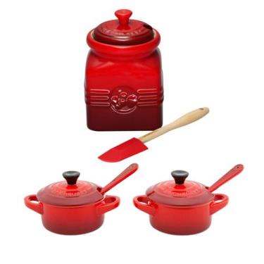 Imagem de Kit le creuset para geleia, molhos e condimentos cerâmica, Vermelho