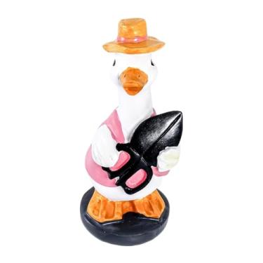 Imagem de Generic Estátua de pato, estátua de jardim, ornamento de gramado criativo e engraçado, ornamento de jardim, escultura de animal para gramado, pátio, caminho, Tesoura