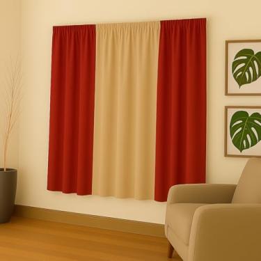 Imagem de Cortina Decorativa em Malha Gel, 2,00x1,70m, Poliéster, para Sala, Quarto e Escritório (VERMELHO/AVELA)