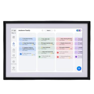 Imagem de Asixxsix Agenda digital inteligente, Tela interativa IPS HD Touchscreen de 10,1 polegadas Porta-retratos digital com armazenamento na nuvem para programações (Plugue nos EUA)