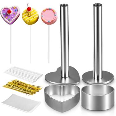 Imagem de Conjunto de molde pop de bolo de aço inoxidável com empurrador - Kit de cortador de bolo durável para petiscos redondos perfeitos | Ferramentas de cozimento reutilizáveis para casa, aniversários