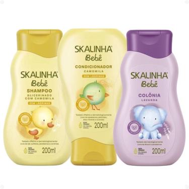 Imagem de Kit Skalinha Bebê Glicerinado Com Camomila: Shampoo e Condicionador 200ml + Colônia Lavanda 200ml