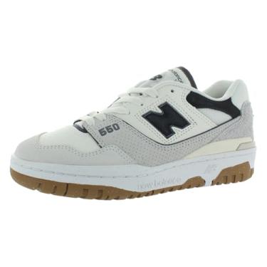 Imagem de New Balance Tênis infantil 574 V1 com cadarço, Branco/Cinza, 44