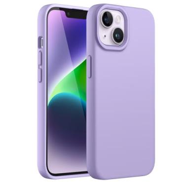 Imagem de JETech Capa de Silicone para iPhone 14 6,1 Polegadas, Case Protetora para Corpo Inteiro com Toque Suave e Sedoso, Capinha à Prova de Choque com Forro de Microfibra (Luz Roxa)