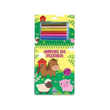 Imagem de Arte em destaque: Animais da fazenda - Livro de atividade + 6 canetinh