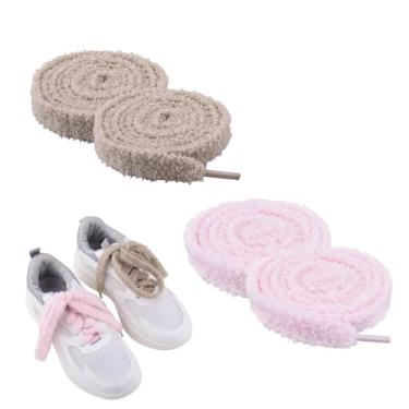 Imagem de Cadarços planos para tênis, botas, cadarços de fita de cetim para meninas, botas femininas, cadarços planos para tênis feminino, Cadarços planos difusos - rosa marrom, P