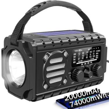 Imagem de Rádio de emergência TFTDOUP Hand Crank Solar AM/FM/SW NOAA