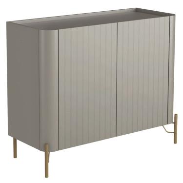 Imagem de Aparador Buffet Sala de Jantar 2 Portas Brise Pés Industrial Dourado Naim I03 Grigio - Lyam Decor