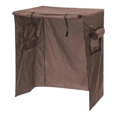 Imagem de Dualoai Capa para caixa de transporte de cachorro, acessório para gaiola de animais de estimação, à prova de chuva, resistente à água, tecido Oxford espesso, Café 63x46x56 Cm