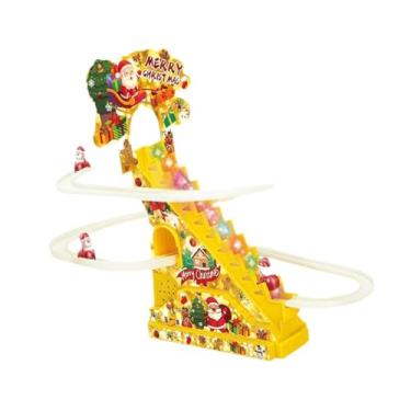 Imagem de oshhni Pista de escalada do Papai Noel, escada de escalada do Papai Noel, brinquedo educacional, divertido e interativo, pista de escorregador para meninos e, 3 Figuras Elétricas
