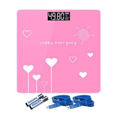 Imagem de Balança Digital Corporal Portátil Banheiro de Vidro Nível das Pilhas T