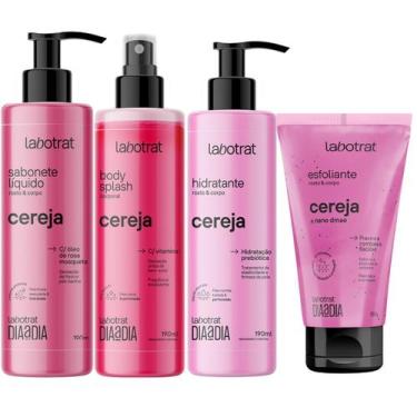 Imagem de Kit Dia a Dia Labotrat Cereja Hidratante Esfoliante Sabonete Body Spla