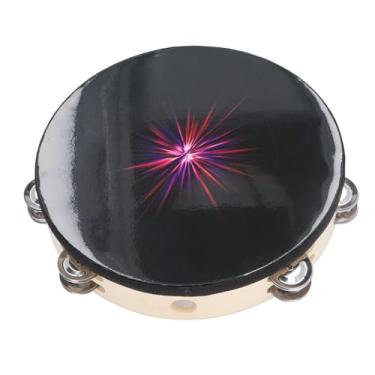 Imagem de Eujgoov Tambor de Pandeiro Com Tambor Com de Estimação de Pano Oxford Tira de Corda Black Hole para Concerto de Igreja Concerto de karaokê de Apresentação Ao Vivo (Raio de buraco negro)