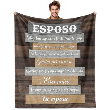 Imagem de BDASWLY Cobertor Esposo 152 x 127 cm, presentes para marido em espanhol, Regalo para Mi Esposo, Regalos para San Valentin Cumpleaños Día del Padre Navidad para Esposos, Regalo de Aniversario para