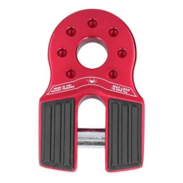 Imagem de aqxreight Manilha Plana para Guincho, Capacidade de 16000LB, Liga de Alumínio Com Protetores de Borracha, Ajuste Universal para Reboque de Caminhão UTV SUV (Vermelho)