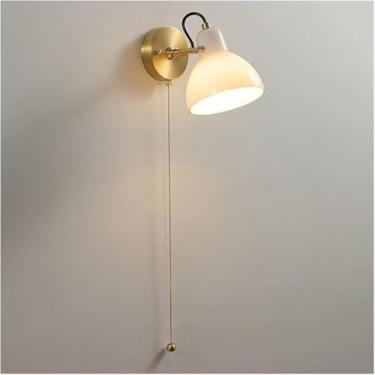 Imagem de Luminária de parede em nogueira cobre, abajur de vidro, luminária de parede moderna e minimalista em nogueira, base E14, luminária de parede para sala de estar, hall de entrada, escritório,