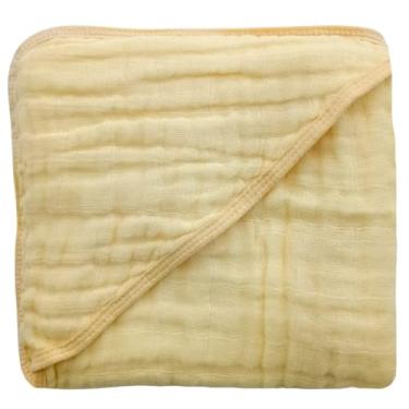 Imagem de Toalha de Banho Soft para Bebê com Capuz em Fralda Soft 100% Algodão 2 Camadas (Amarelo)
