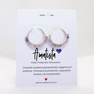 Imagem de Arros/anéis de prata 925 com pedra ametista natural - Lightbek Officia