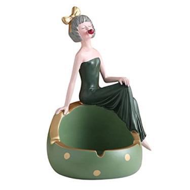 Imagem de Cinzeiros à prova de vento para cigarros saia longa menina cinzeiro de luxo feminino nórdico casa personalidade criativa tendência decoração de escritório cinzeiros grande à prova de vento decoração