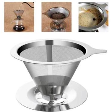 Imagem de Filtro Coador De Café Inox 102 - Peneira Aço Reutilizável - LOJA 1 atu