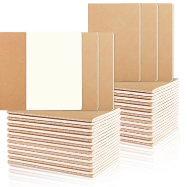 Imagem de zmybcpack 48 Pack A6 Dot Grid Paper Notebook, Small Dot Grid Journal Notebook, Pocket Dot Grid Subject Notebooks Wire-Bound with Kraft Cover, 30 Sheets / 60 Dot Grid Pages