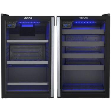 Imagem de Conjunto Venax Cervejeira Blue Light E Adega Piubella preto fosco Porta Invertida 127V