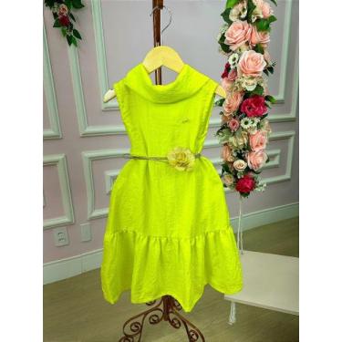 Imagem de Vestido Blogueirinha Serena Verde Lima Neon - Casual e Fresquinho para