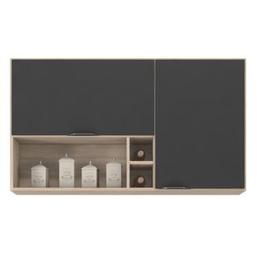 Imagem de Armario Aereo Firenze Para Cozinha Com 2 Portas 120 Cm Avena/grafito