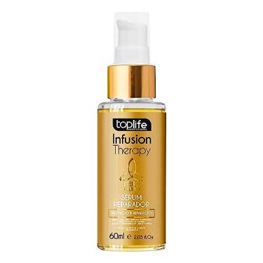 Imagem de Sérum Reparador Infusion Therapy, Toplife Profissional, Proteção e Reparação Capilar Efeito Ouro 60mL