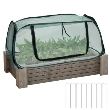 Imagem de Capa de jardim para canteiros elevados 114,3 cm x 55,88 cm x 40,6 cm Capa de cama de jardim de plantas de malha pop-up para vegetais, mudas, frutas, proteção contra geada, cobertura de estufa de